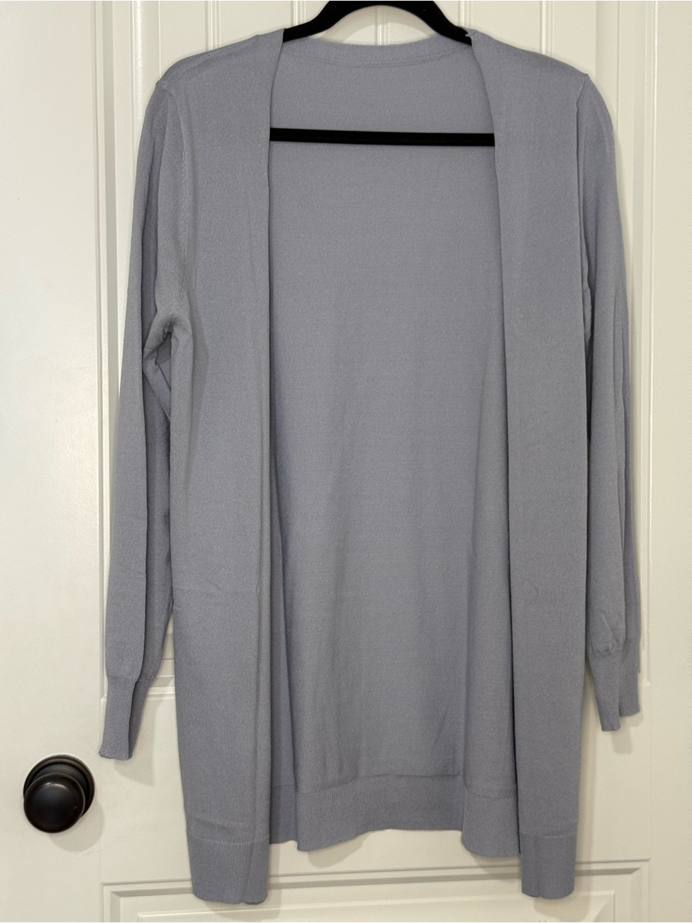 Women's Open-Front Periwinkle Blue Longline Cardigan Sweater